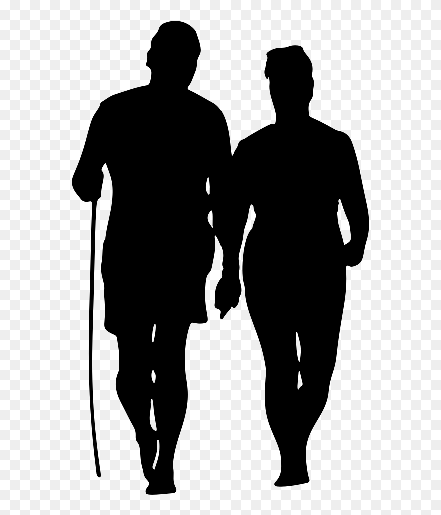 Couple Walking Silhouette Png Clipart