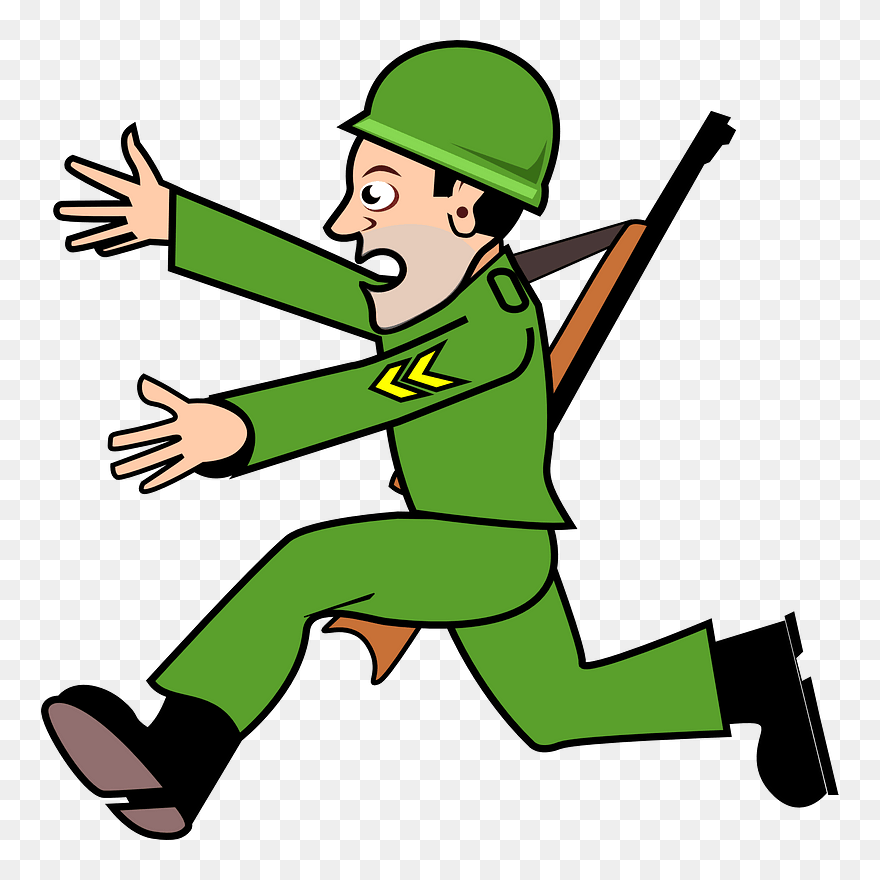Coward Soldier Clipart - Retreat Clipart - Png Download