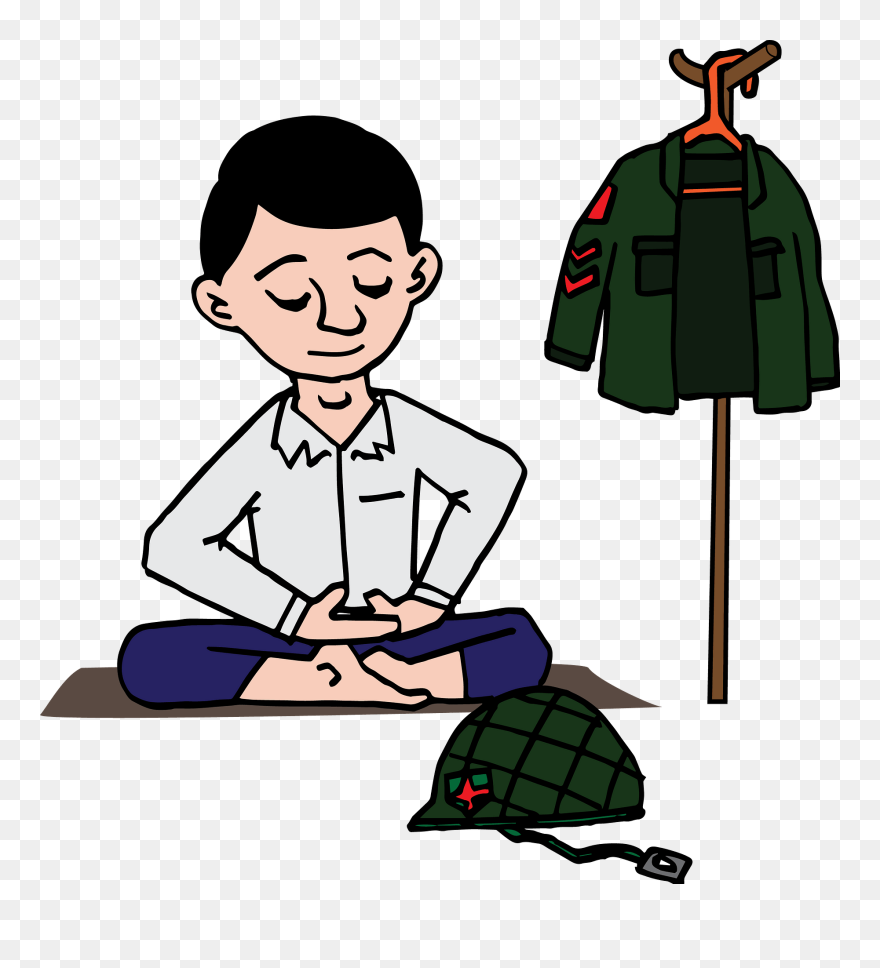Soldier Meditating Clipart - Soldier - Png Download