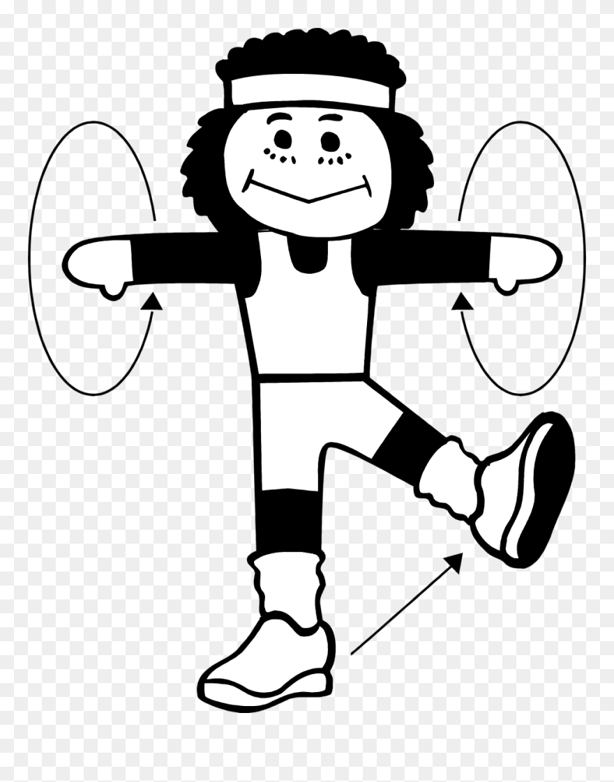 Exercise Clip Art Black And White - Png Download