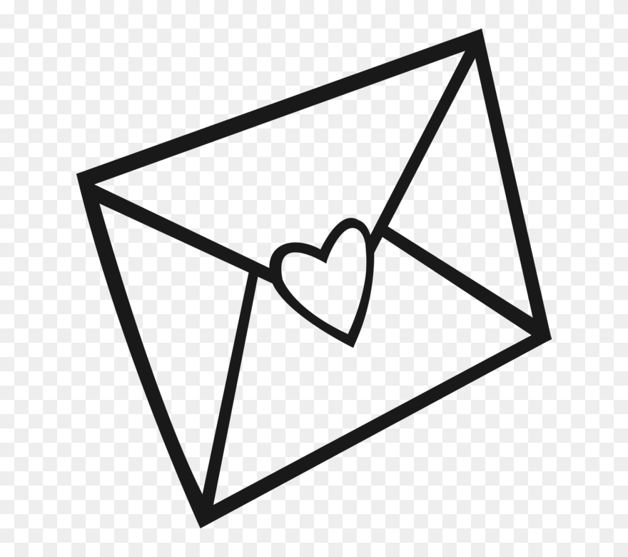 Love Letter Clip Art - Love Letter Clipart Black And White - Png Download