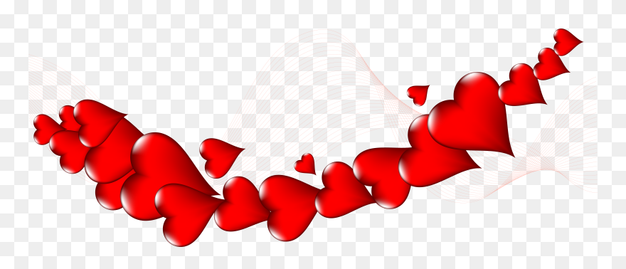 Clipart Hearts Banner - Red Black Heart Decor - Png Download