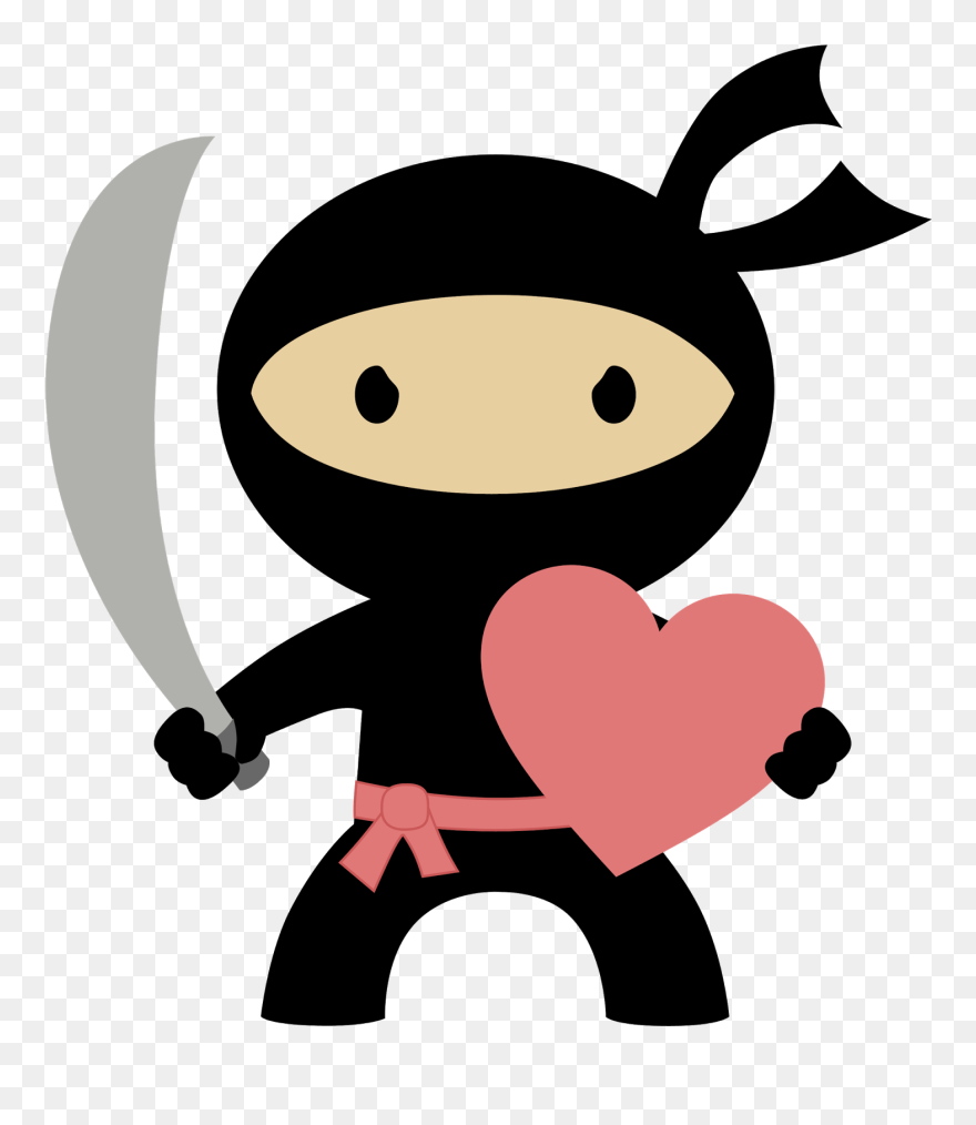 Ninja In Love Clipart - Ninja Clipart Transparent Background - Png Download