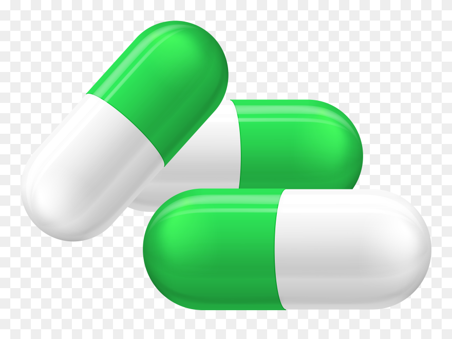 Green And White Pills Capsules Png Clipart - Capsules Png Transparent Png