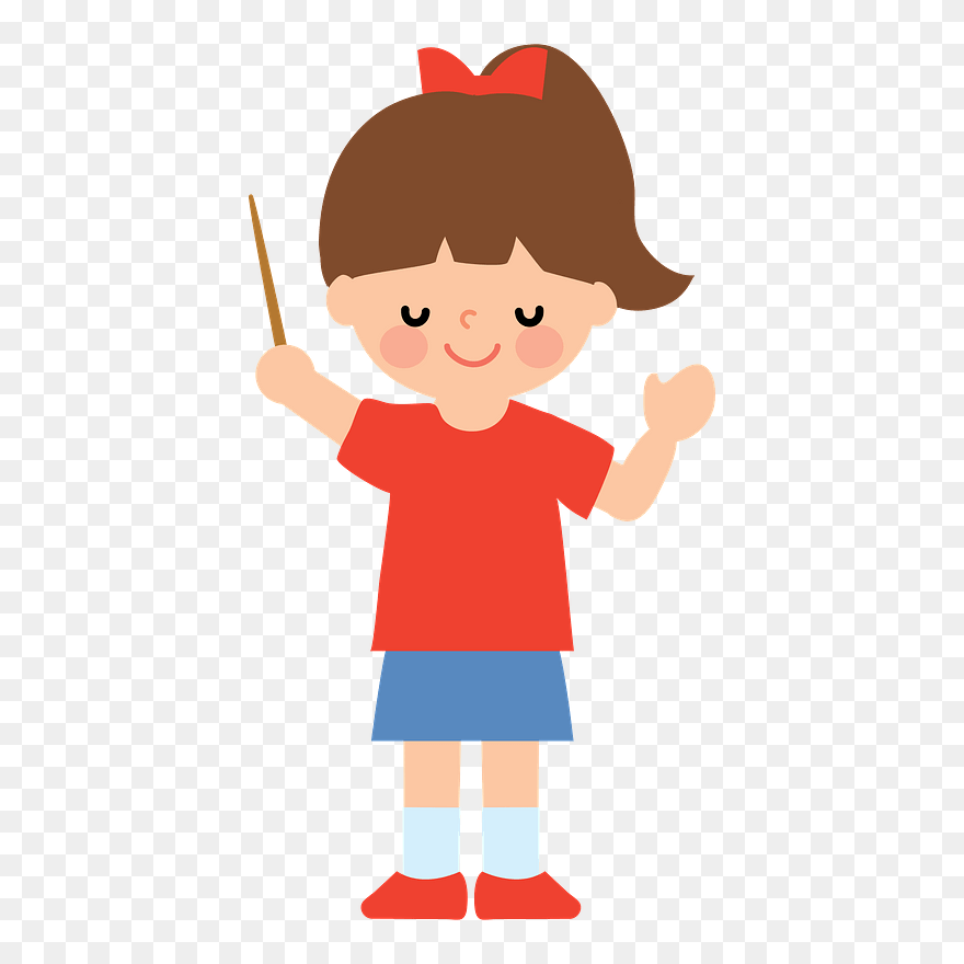 Conductor Child Girl Clipart - Girl Music Conductor Clipart - Png Download