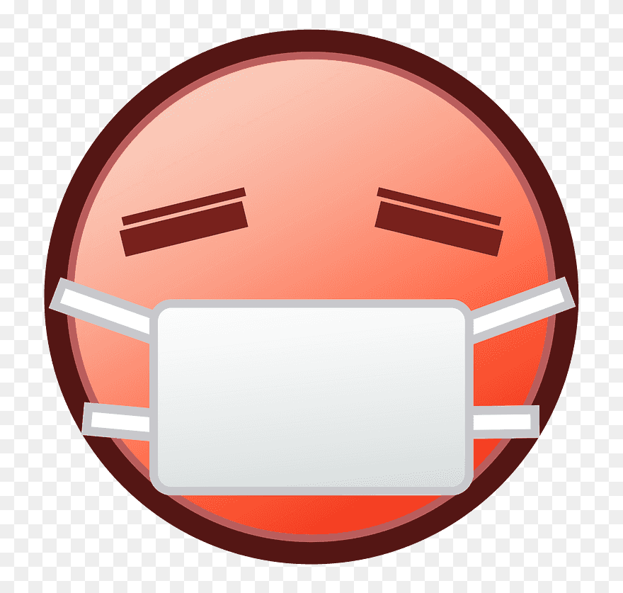 Face With Medical Mask Emoji Clipart - Surgical Mask Glove Icon - Png Download