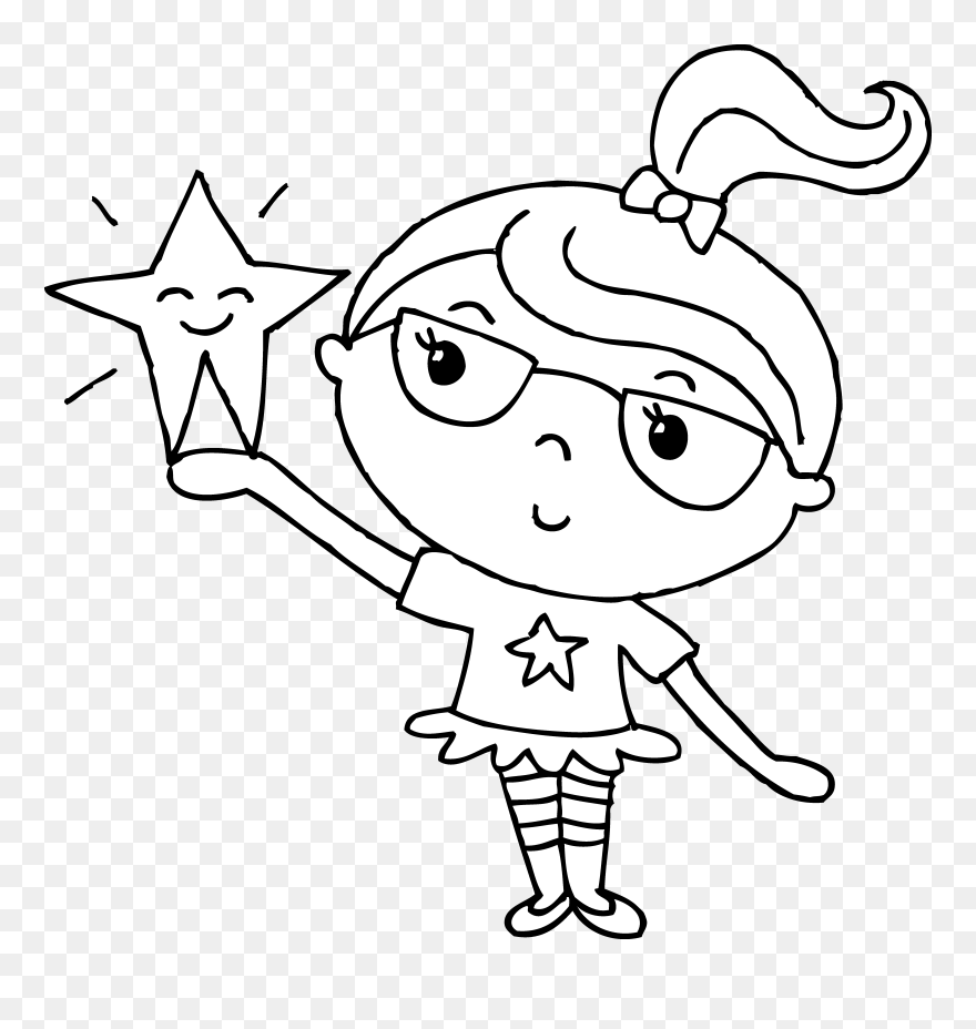 Related Image - Cute Girl Clipart Black And White - Png Download