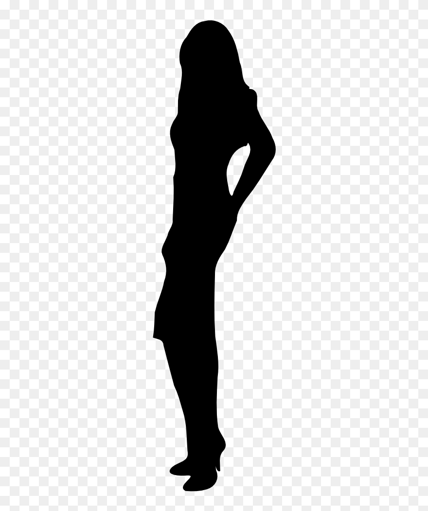 Black Woman Silhouette Clipart - Silhouette Of A Woman Transparent Background - Png Download