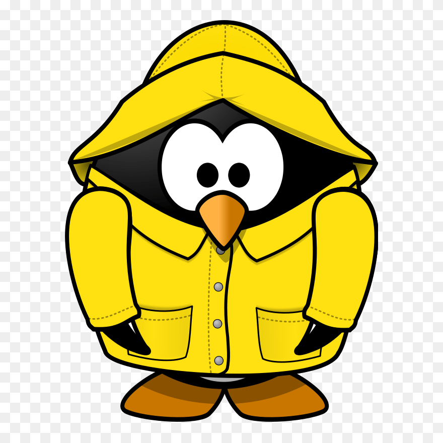Cartoon Rain - Penguin Rain Clipart