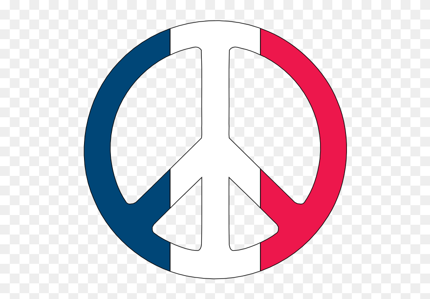 Pix For French Symbols Clip Art - French Flag Peace Sign - Png Download