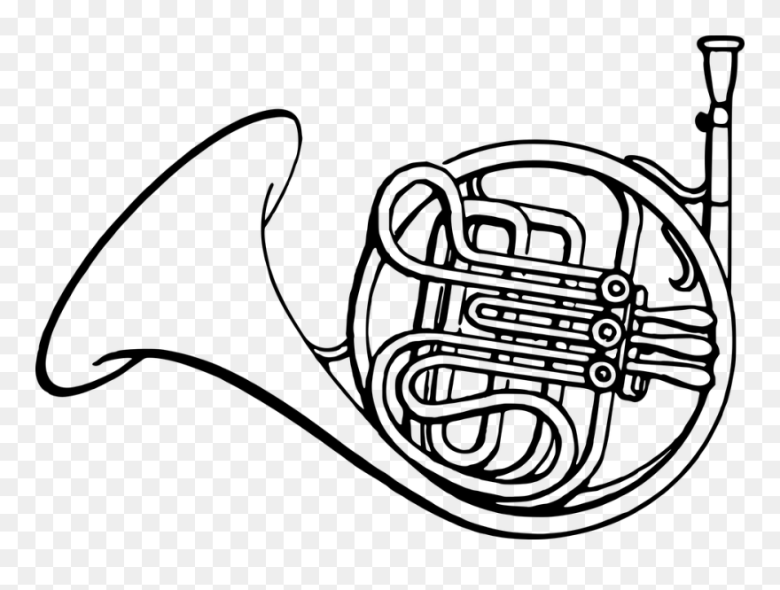 Draw A French Horn Clipart