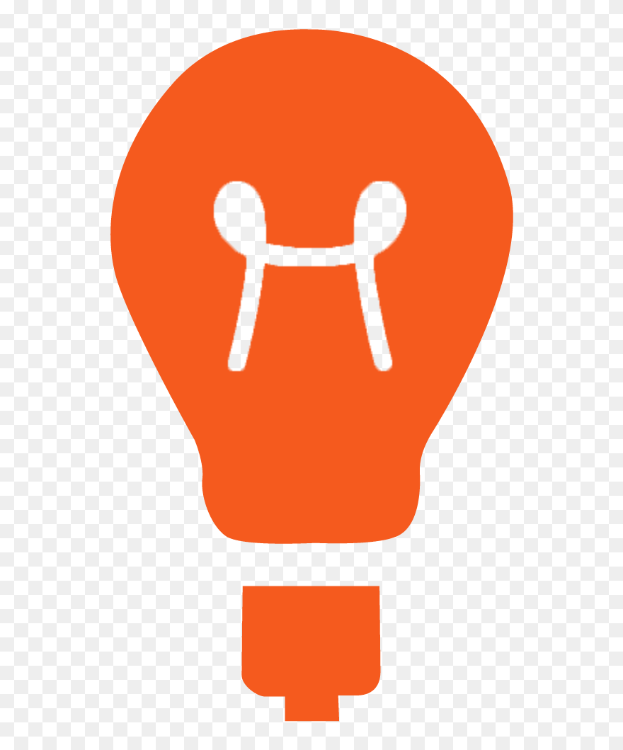 Lightbulb Clipart Orange, Lightbulb Orange Transparent - Orange Light Bulb Icon - Png Download