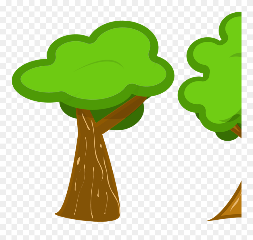 Trees And Flowers Cartoon Clipart