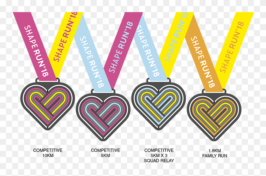 14 Medals Clipart Race Medal Free Clip Art Stock Illustrations - Shape Run 2018 - Png Download
