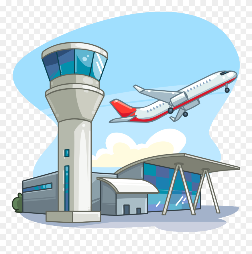 Clipart Airplane Tower - Airport Clipart Transparent - Png Download