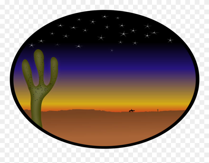 Cowboy Sunset Png Images - Desert Stars Clipart