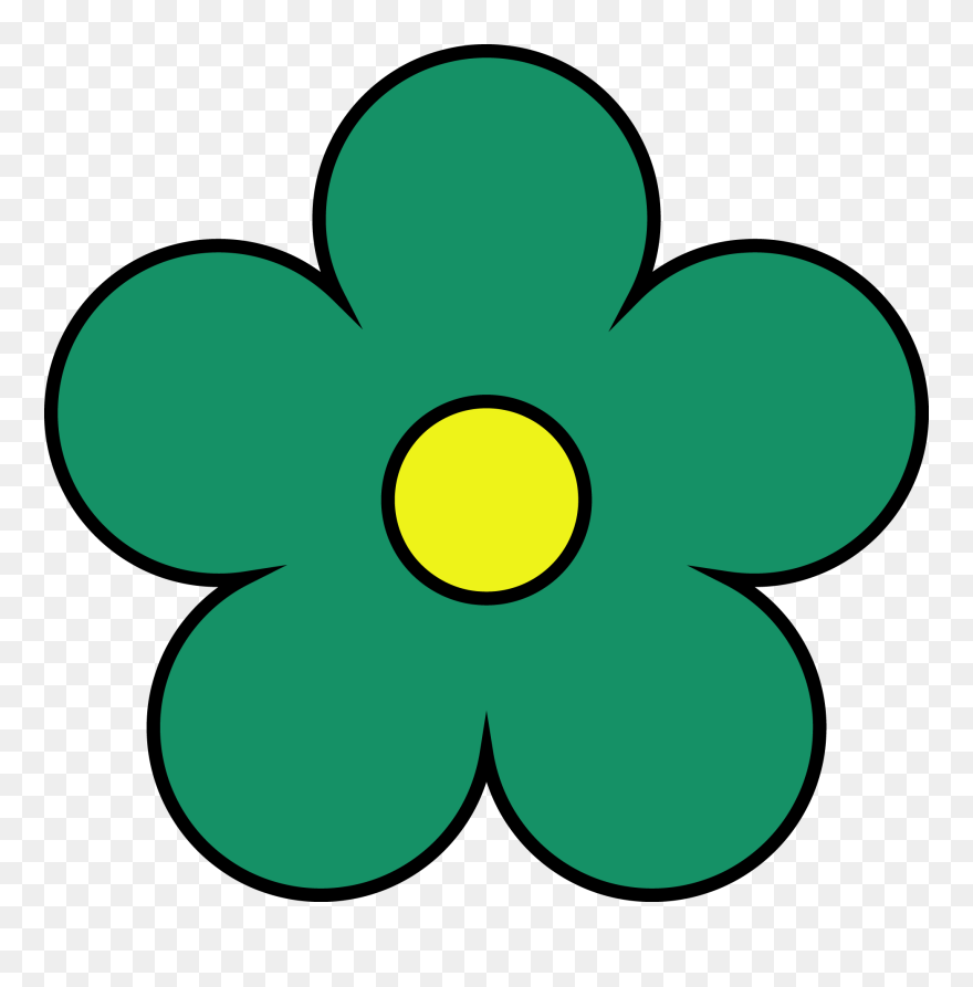 Green Christmas Light Bulb Clip Art - Flower 5 Petals Clipart - Png Download