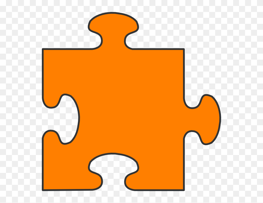 Jigsaw Puzzle Clip Art - Orange Puzzle Piece Clipart - Png Download
