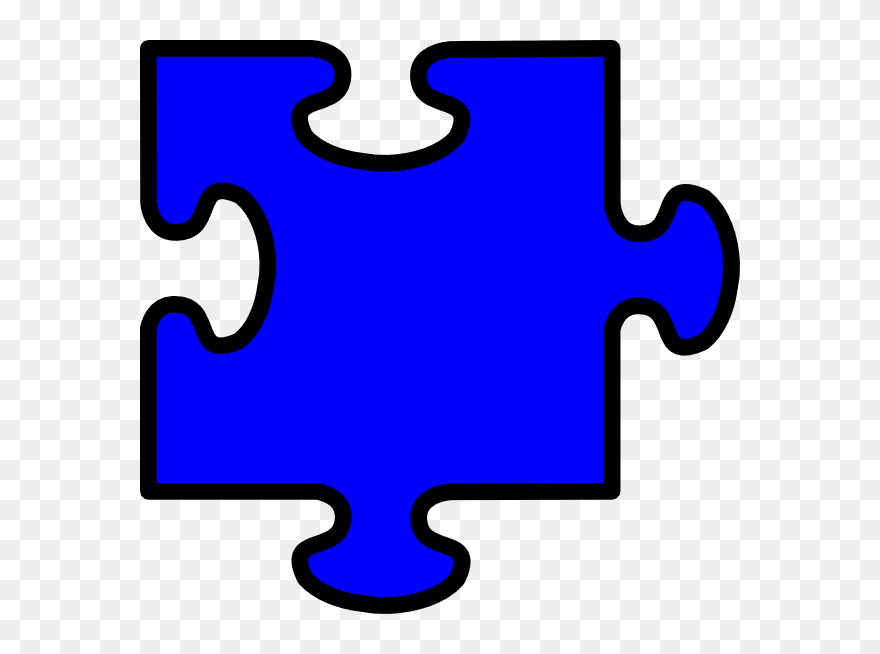 Blue Jigsaw Clip Art At Clker - Jigsaw Blue - Png Download