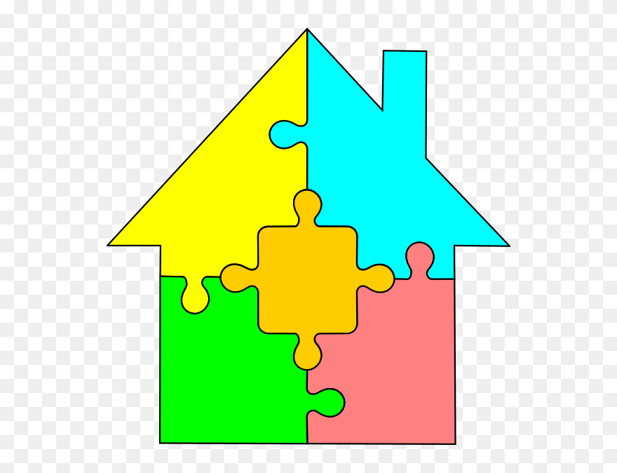 Transparent Puzzles Clipart - House Puzzle Clipart - Png Download