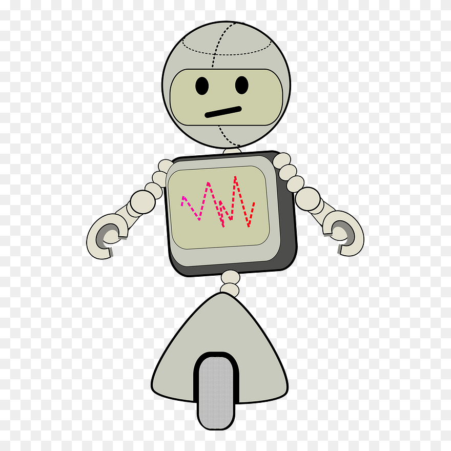 Tall Robot Clipart - Robot On One Wheel Drawing - Png Download
