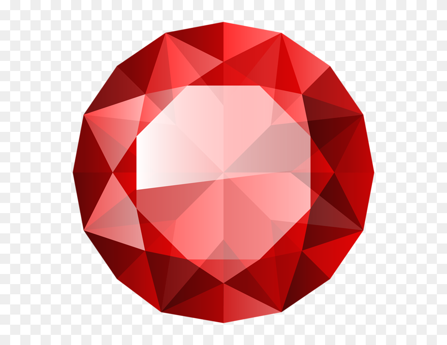 Clipart Rock Diamond - Round Red Diamond Png Transparent Png