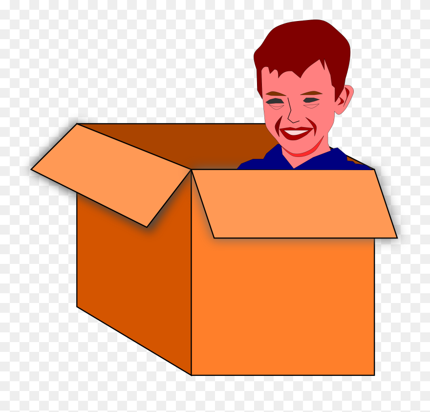 Box Vector Clipart Svg Black And White Library Child - Box Clipart - Png Download