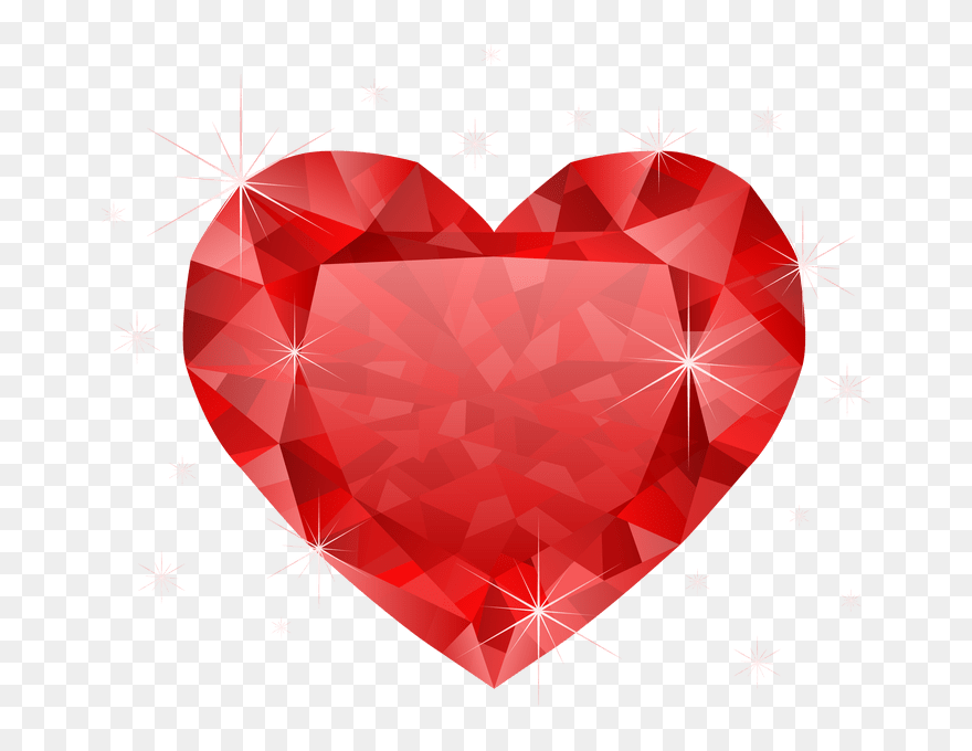 Ruby Clipart Diamond Outline - Red Heart Diamond Png Transparent Png