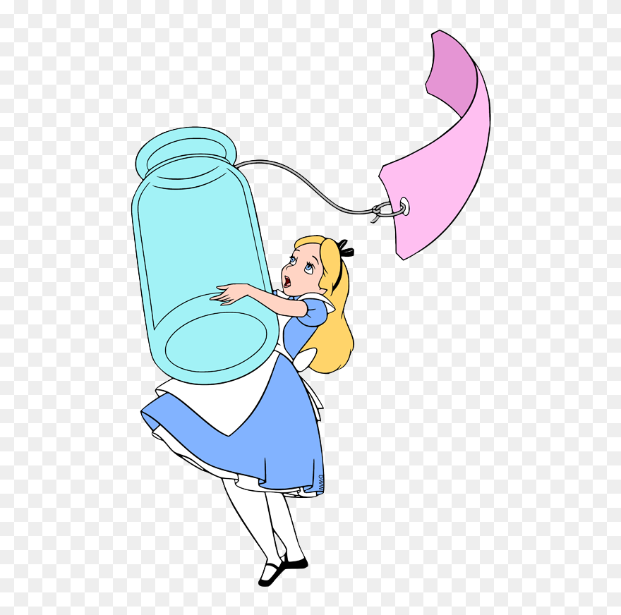 Alice In Wonderland Holding Bottle Clipart