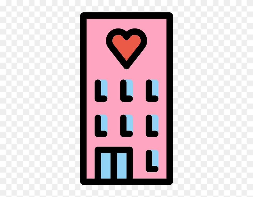 Love Hotel Emoji Clipart - Heart - Png Download