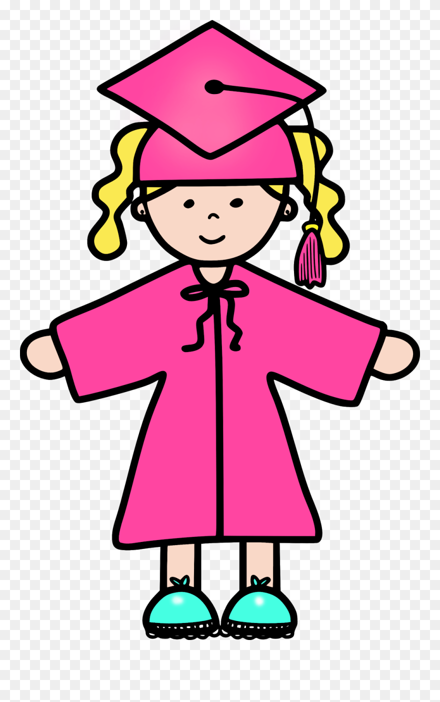Kindergarten Graduation Clip Art Clipart Best Cliparts - Kindergarten Girl Graduation Clip Art - Png Download