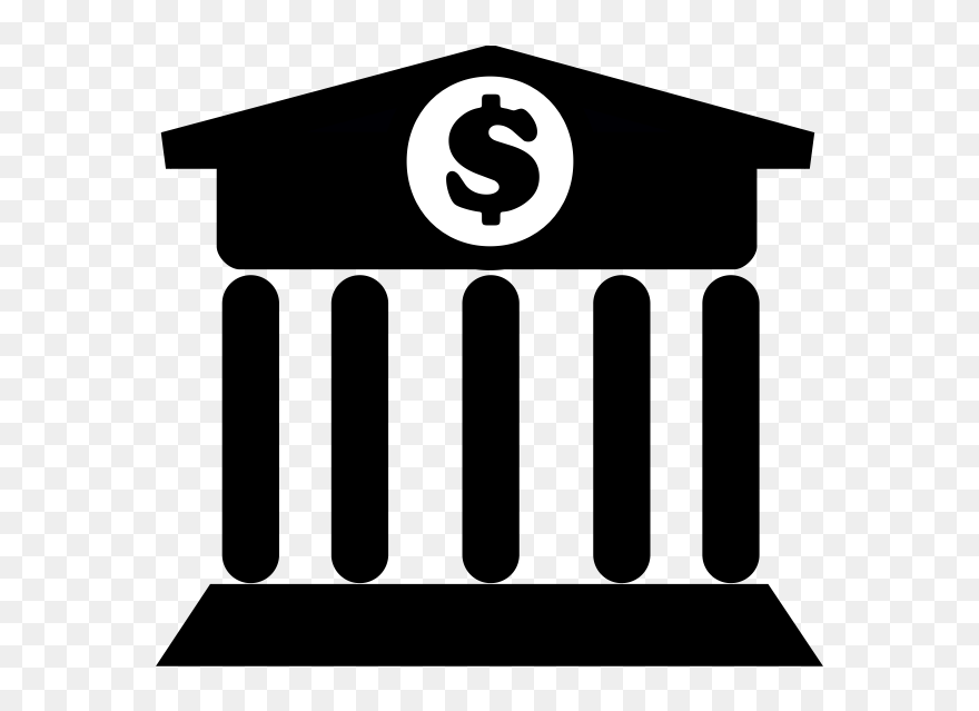 Bank Building Vector Icon - Bank Symbol Clipart