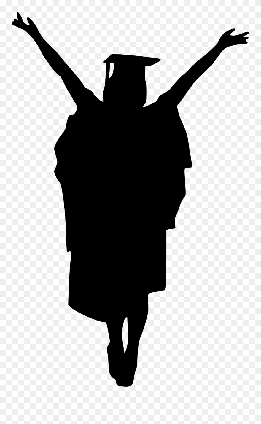 Graduation Clipart Silhouette - Woman Silhouette Graduate Clipart - Png Download
