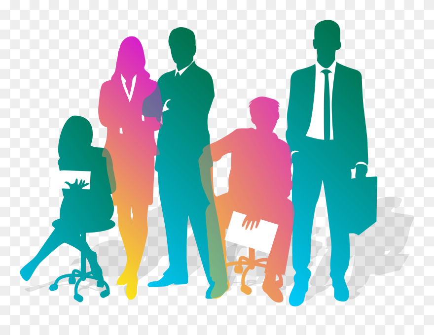 Business Teamwork Silhouette - Business Team Work Png Clipart