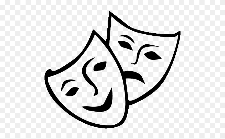 Drama Mask Theatre Transparent - Theatre Sad And Happy Face Clipart