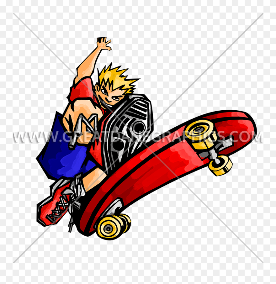Skate Board Flip Production - Skateboarding Clipart