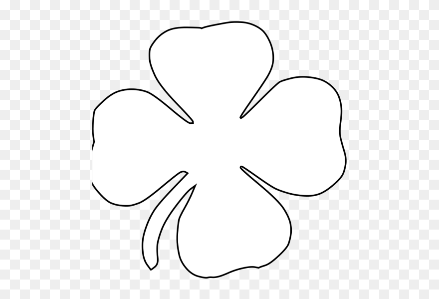 Four Leaf Clover Vector Clip Art - White Four Leaf Clover Png Transparent Png