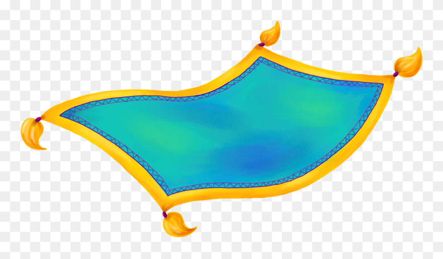 Clipart Bed Clothes - Flying Magic Carpet Cartoon - Png Download