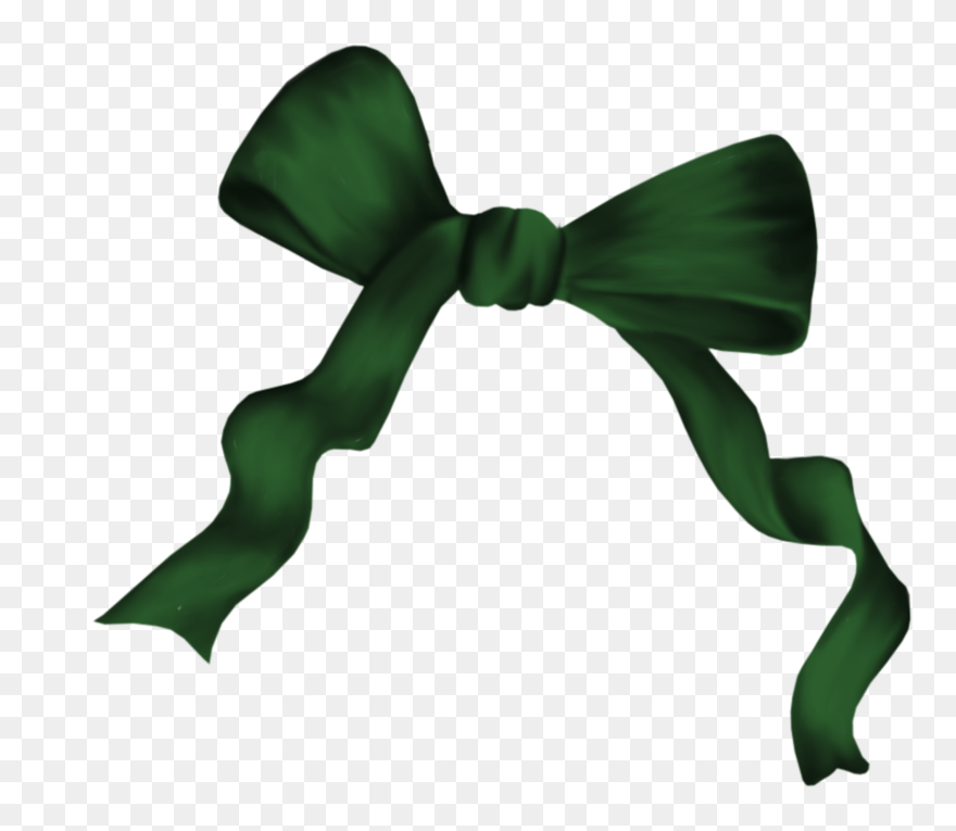 Clipart Leaf Ribbon - Transparent Background Green Bow Clipart - Png Download