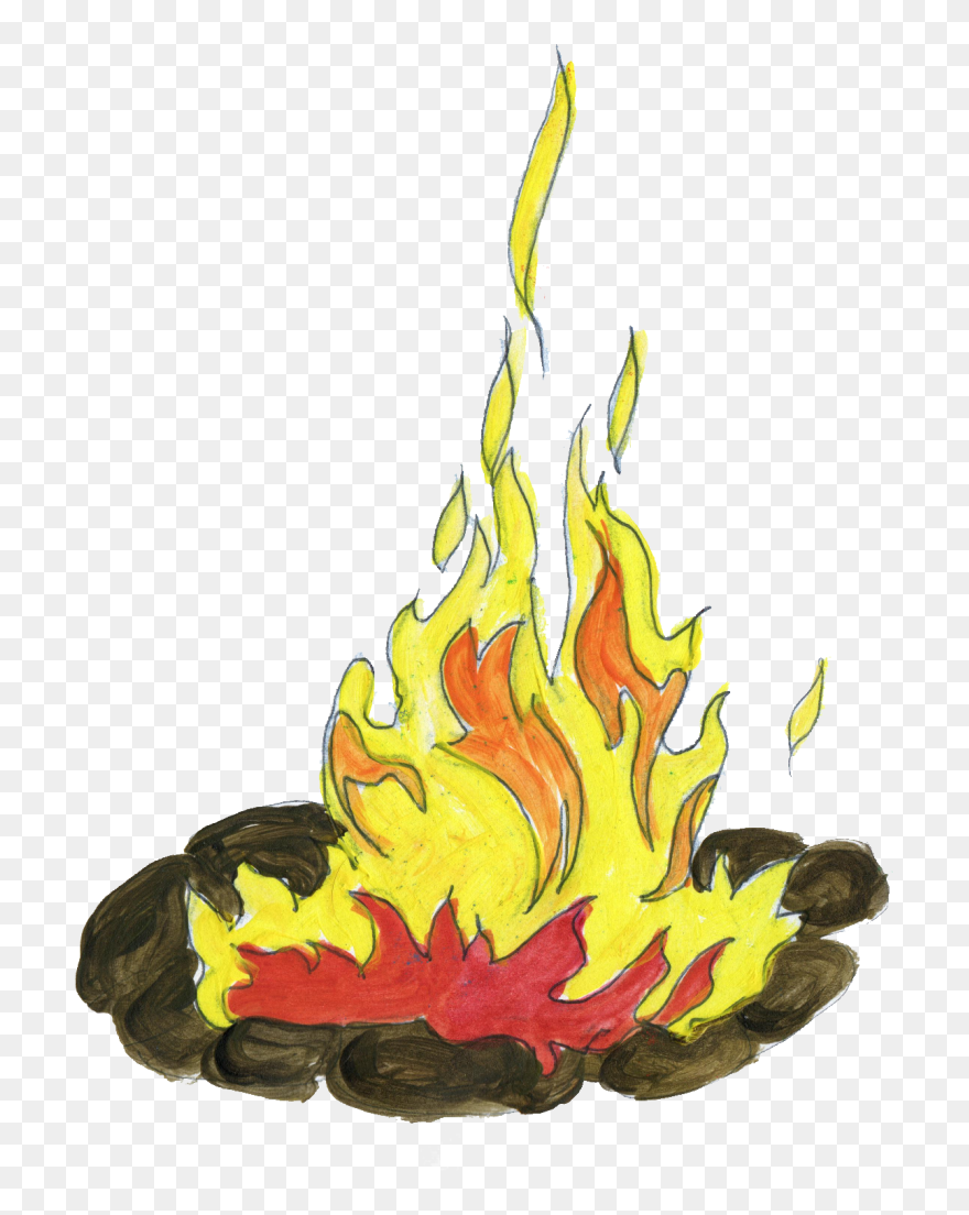 Clipart Tree Fire - Illustration - Png Download