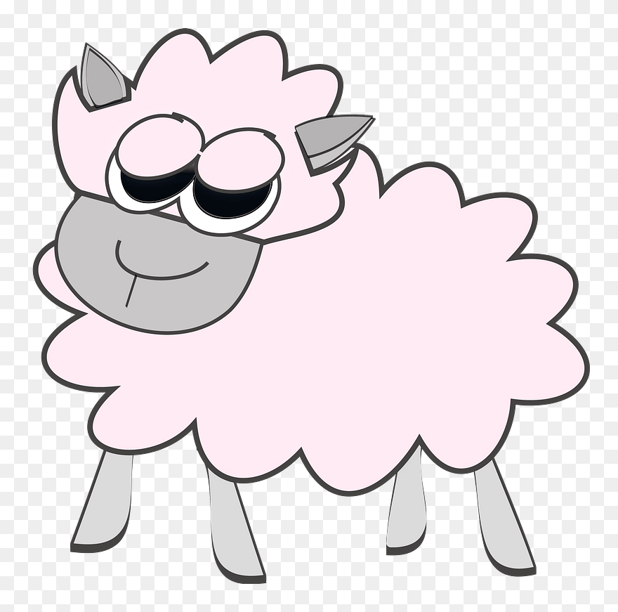 Pink Sheep Clipart - Cartoon - Png Download