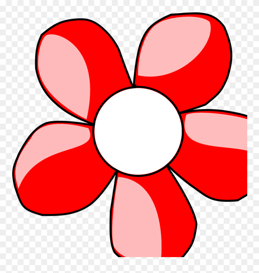 Red Daisy White Center Clip Art, Icon And Svg - Cartoon Flower Png Clipart Transparent Png