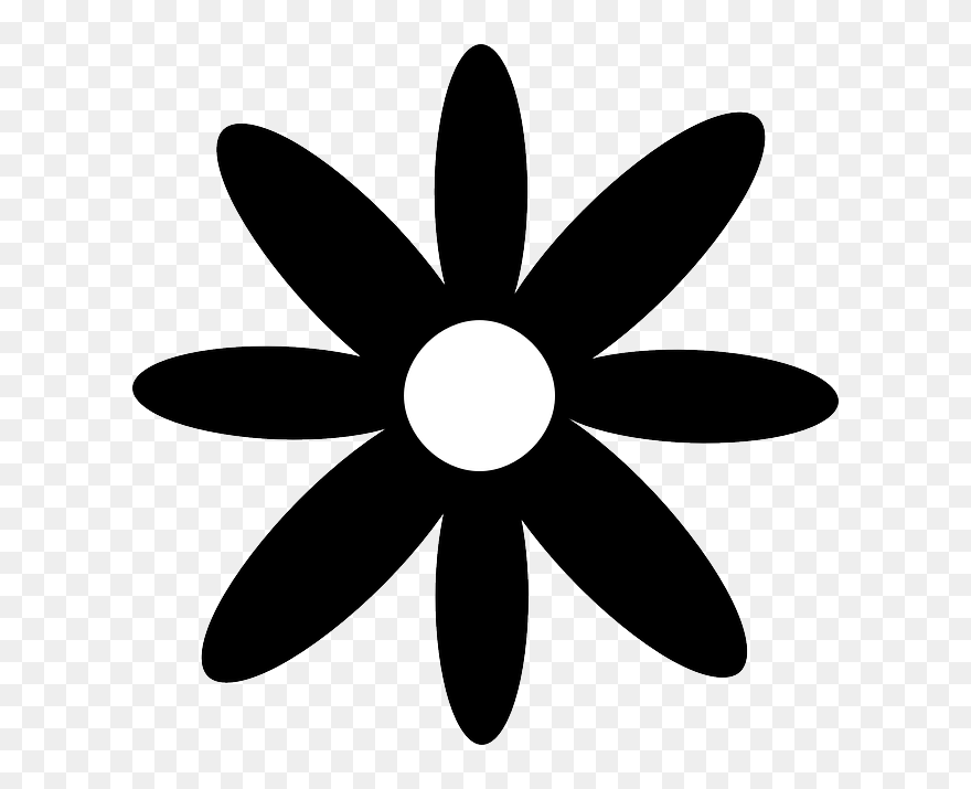 Common Daisy Flower Silhouette Clip Art - Daisy Flower Silhouette - Png Download