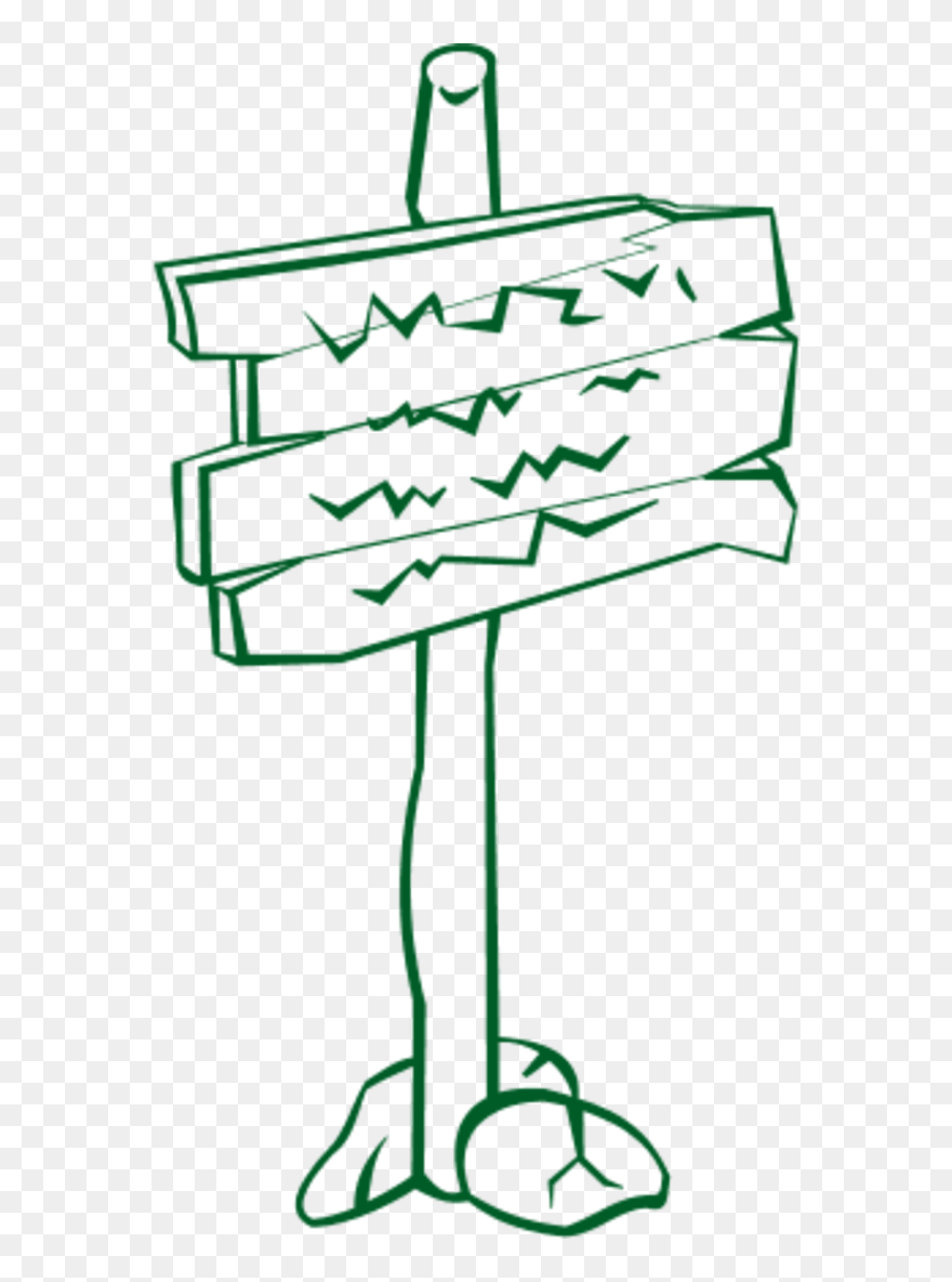 Wooden Post Sign - Sign Post Clip Art - Png Download