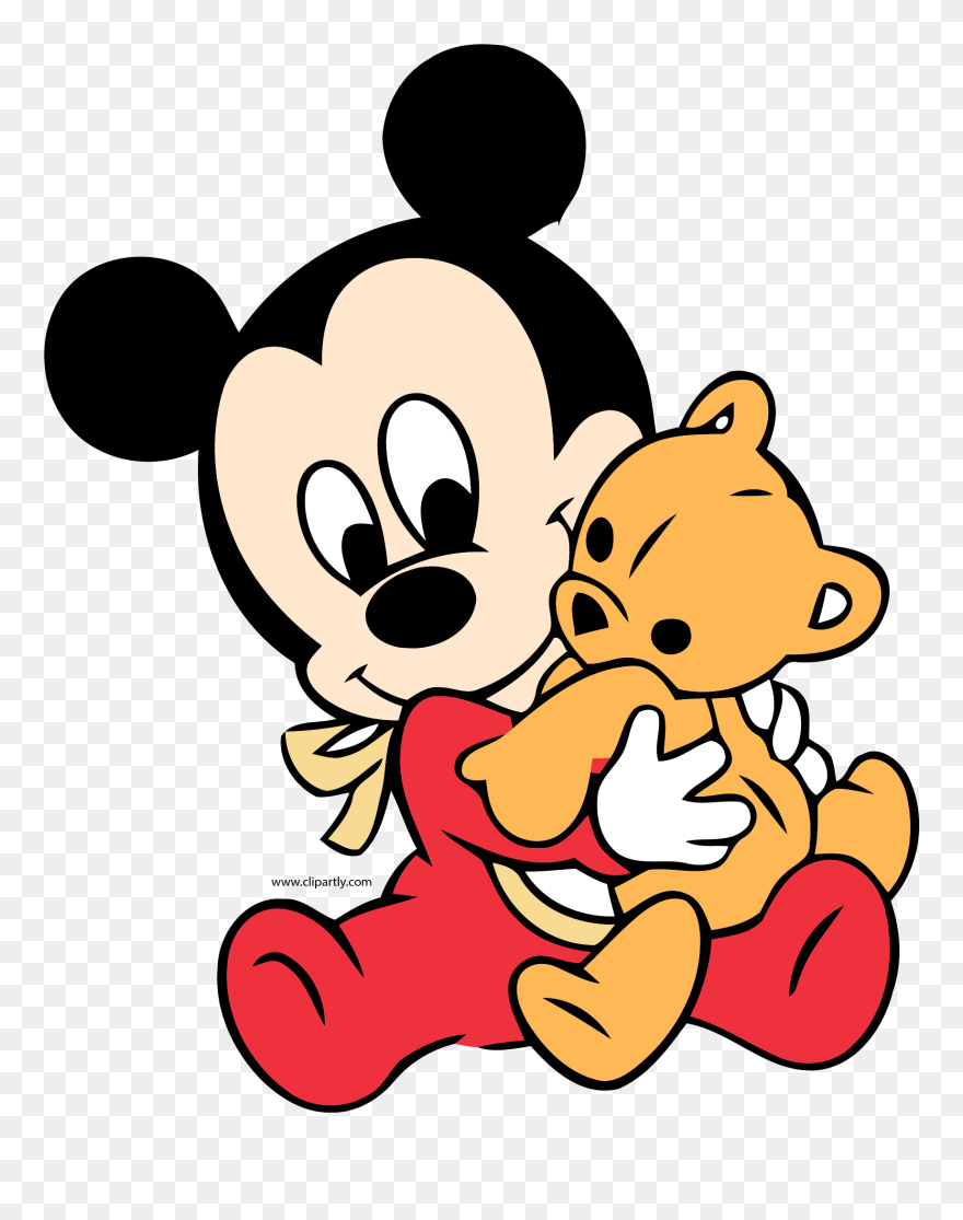 Baby Mickey Hug Toy Bear Clipart Png - Cartoon Baby Mickey Mouse Transparent Png