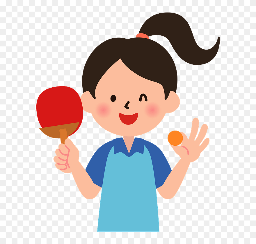 Table Tennis Player Wink Clipart - 無料 イラスト 卓球 - Png Download