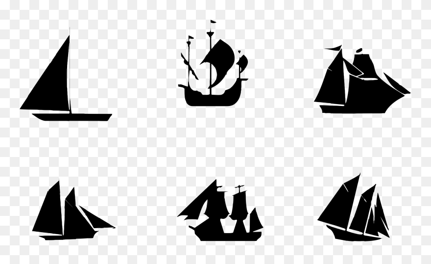 Silhouette Ship Clip Art - Silhouette Ships - Png Download