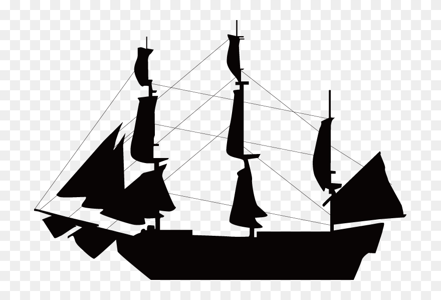 Sailboat Ship Silhouette Clip Art - Sail Boat Silhouette - Png Download