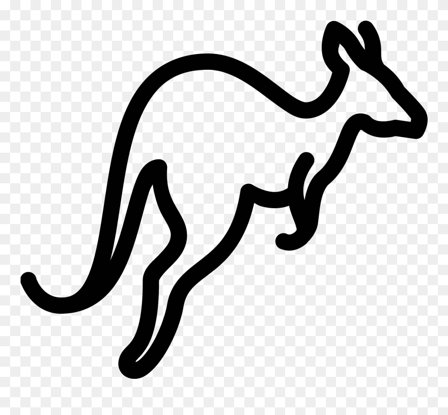 Transparent Kangaroo Clipart Png - Kangaroo Outline Transparent