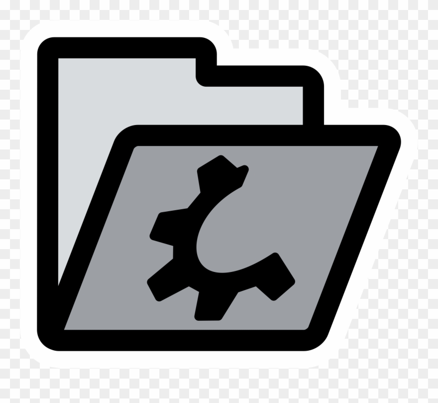 Big Image - Black And White File Folder Clipart - Png Download